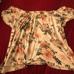Off the shoulder floral shirt